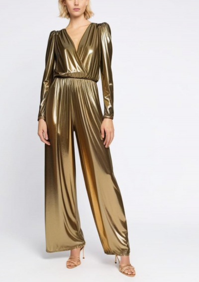 Combinaison à manches longues MINA Gold avec pantalon droit