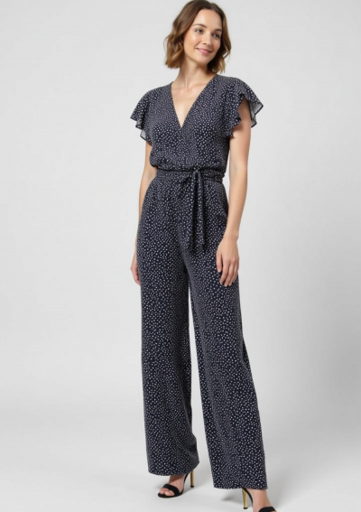 NACAR Mono stretch en licra liviana con mini lunares blancos