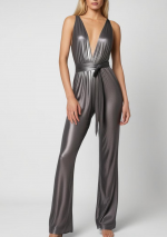 AKOYA Mono plateado oscuro con escote halter en v