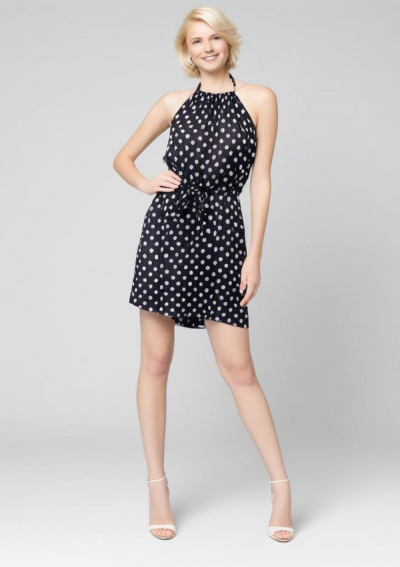 ROLA Vestido corto con lunares blancos