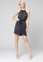 ROLA Vestido corto con lunares blancos