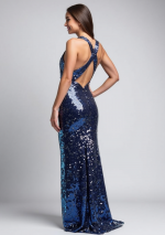 CLIA Luxury sequin dress with a deep v-neckline on the front and back