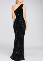 MANZA Robe longue asymétrique à sequins