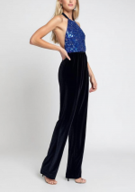 MABE Elegant luxy iridescent sequin jumpsuit in stretch fabric