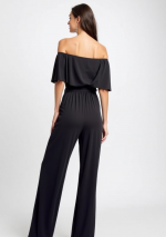 ARENA zwarte jumpsuit met korte mouwen