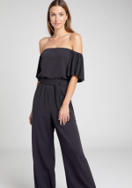 ARENA zwarte jumpsuit met korte mouwen