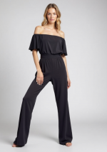 ARENA zwarte jumpsuit met korte mouwen