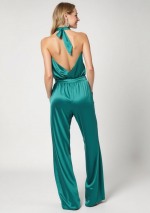 VALLE Metallic-Grüner Lamé-Neckholder-Overall