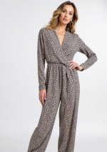 DORIS Katoenen jumpsuit met luipaardprint