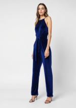 KOYI Combinaison bleu foncé en velours stretch