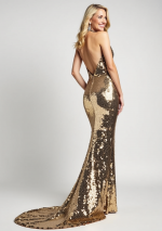 VESTA Luxury Golden sequin long dress