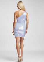 TIKA White Sequin Asymmetrical Dress