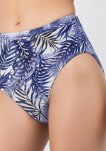 KUNZITA Braguita talle alto con estampado de palmeras blanco y azul