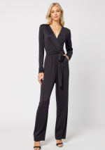 KIMO Black jumpsuit with long sleeves in light lycra
