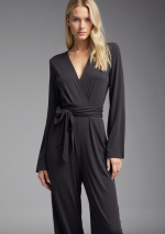 KIMO Black jumpsuit with long sleeves in light lycra