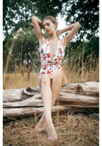 SABA Bañador de una pieza con estampado de rosas salvajes