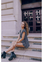 FORZA playsuit with mini black dots