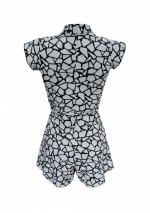 PETRA Mint groene Playsuit met zwarte figuren