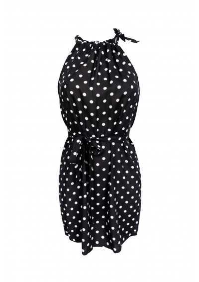 ROLA Robe courte à pois blancs