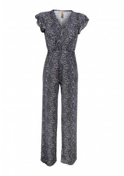 NACAR Stretch-jumpusuit aus leichtem Lycra mit kleinen schwarzen Tupfen