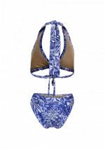 KENZA blauw-witte bikini met palmprint