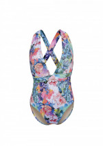 AQUARE One-piece bath suit with floral stamp