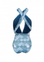 FRESCO Light blue one-piece swimsuit with scale print
