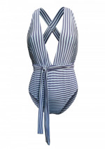 PIRITA One piece swimsuit classic blue and white stripe pattern
