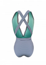 PIRITA One piece swimsuit classic blue and white stripe pattern