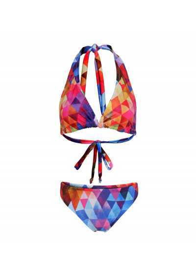 CELIA Mehrfarbiger Bikini mit Triangel-Print