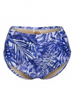 KUNZITA Braguita talle alto con estampado de palmeras blanco y azul
