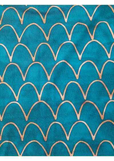 DUK Bikini with turquoise blue scale print